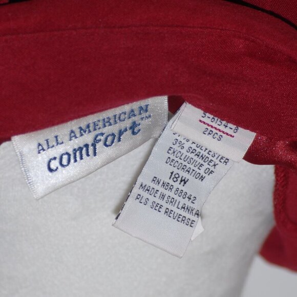 EUC Velvet-feel 2 pc Top & Bottom 18W Burgundy Floral Red Embroidery Tracksuit - Picture 5 of 8